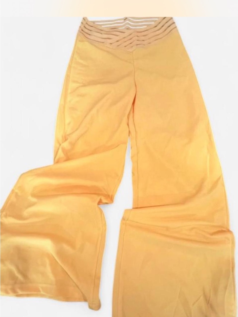 Source Unknown Yellow Wide Leg Boot Cut Pants